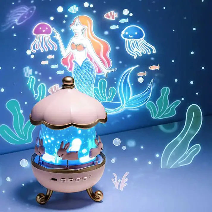 Children's Projector Lamp with 12 Discs + Rechargeable Battery - Educational and Fun Night Light